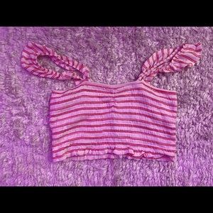 Red and White Striped off the Shoulder